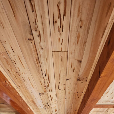 Pecky cypress ceiling